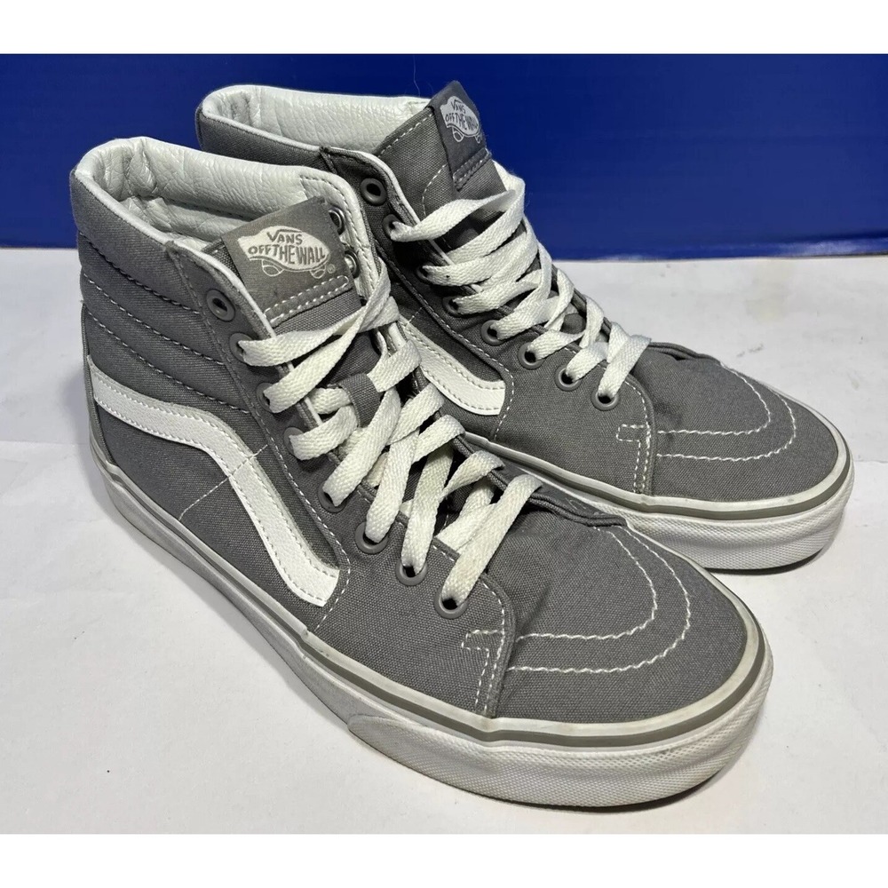 Vans High Top Tennis‎ Shoe Gray Mens 6.5/ Women's 8 Clean